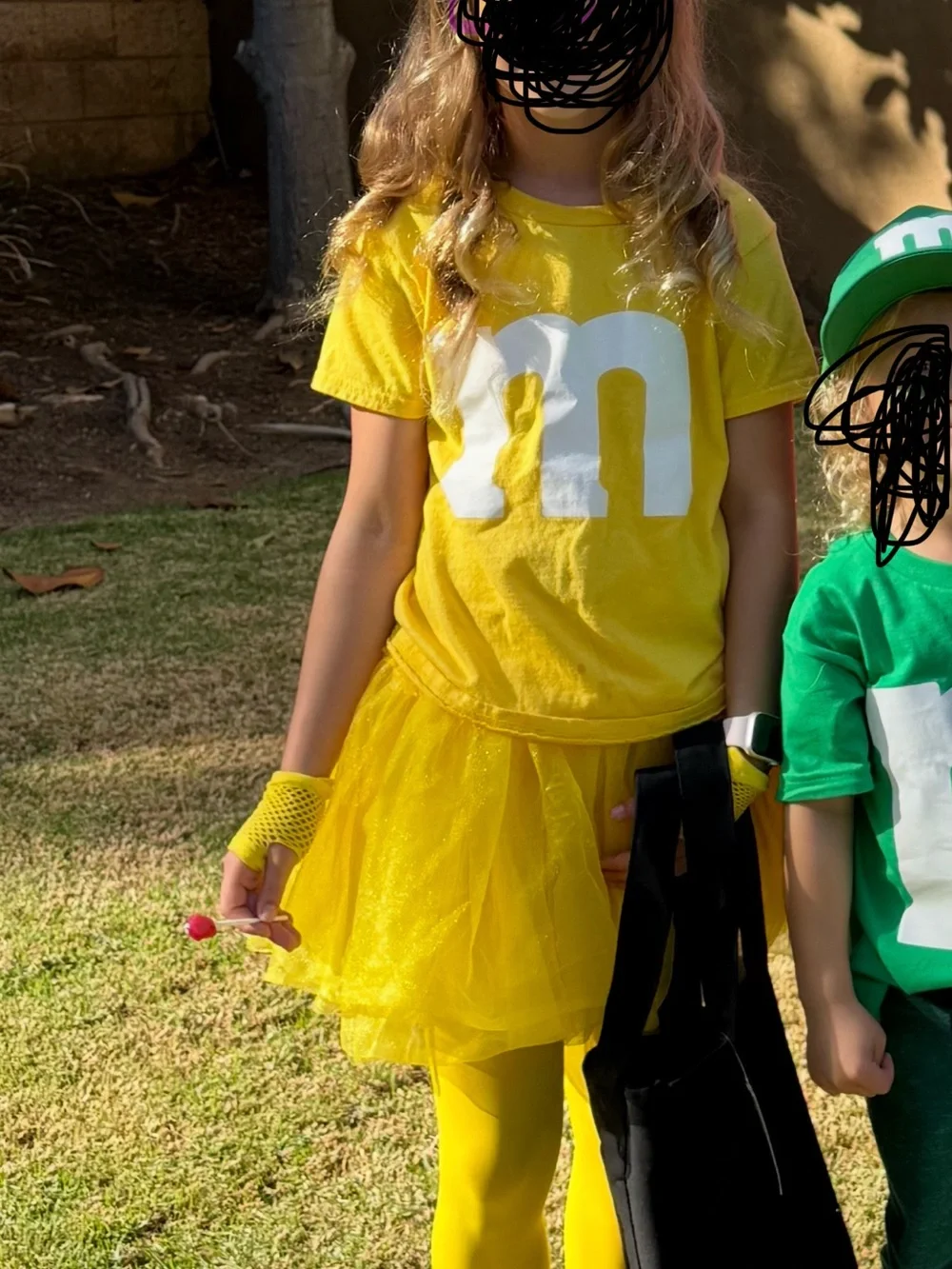 M n M candy Yellow Kids Tutu Costume Set with White